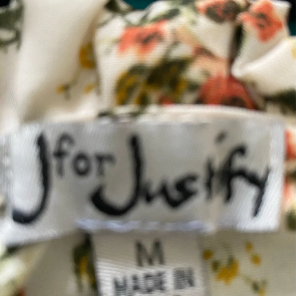 J for Justify Floral Mini Dress - Cream and Brown Size M